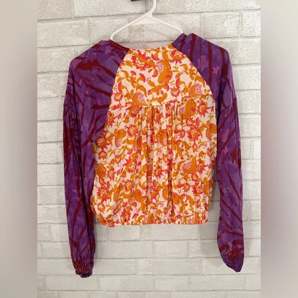 Free People Cruisin' Together Printed Top Wildberry Combo XS #1996